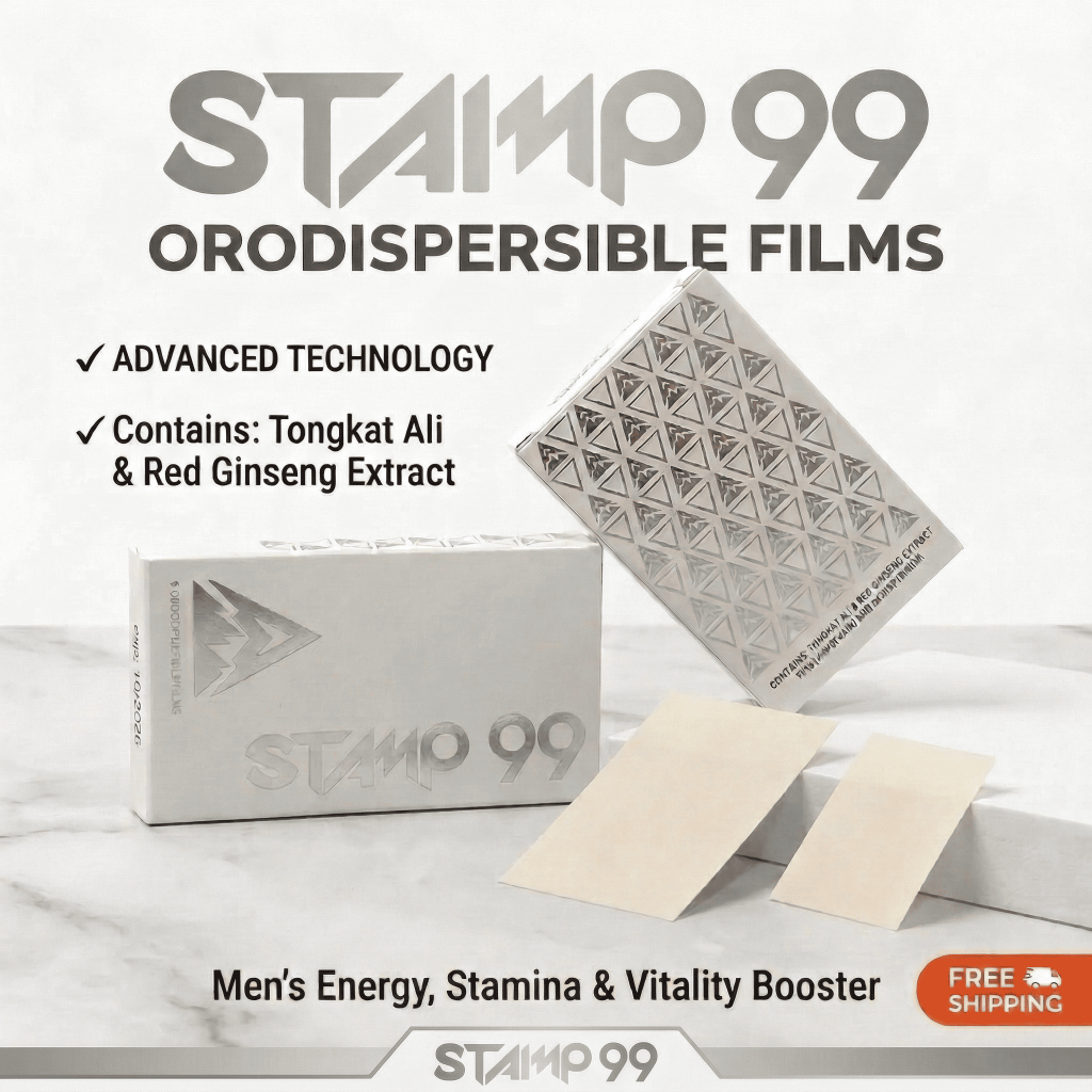 [18+ Adult Only] Stamp99 Premium Oral Film | Tongkat Ali Red Ginseng Extract | Men Energy Booster