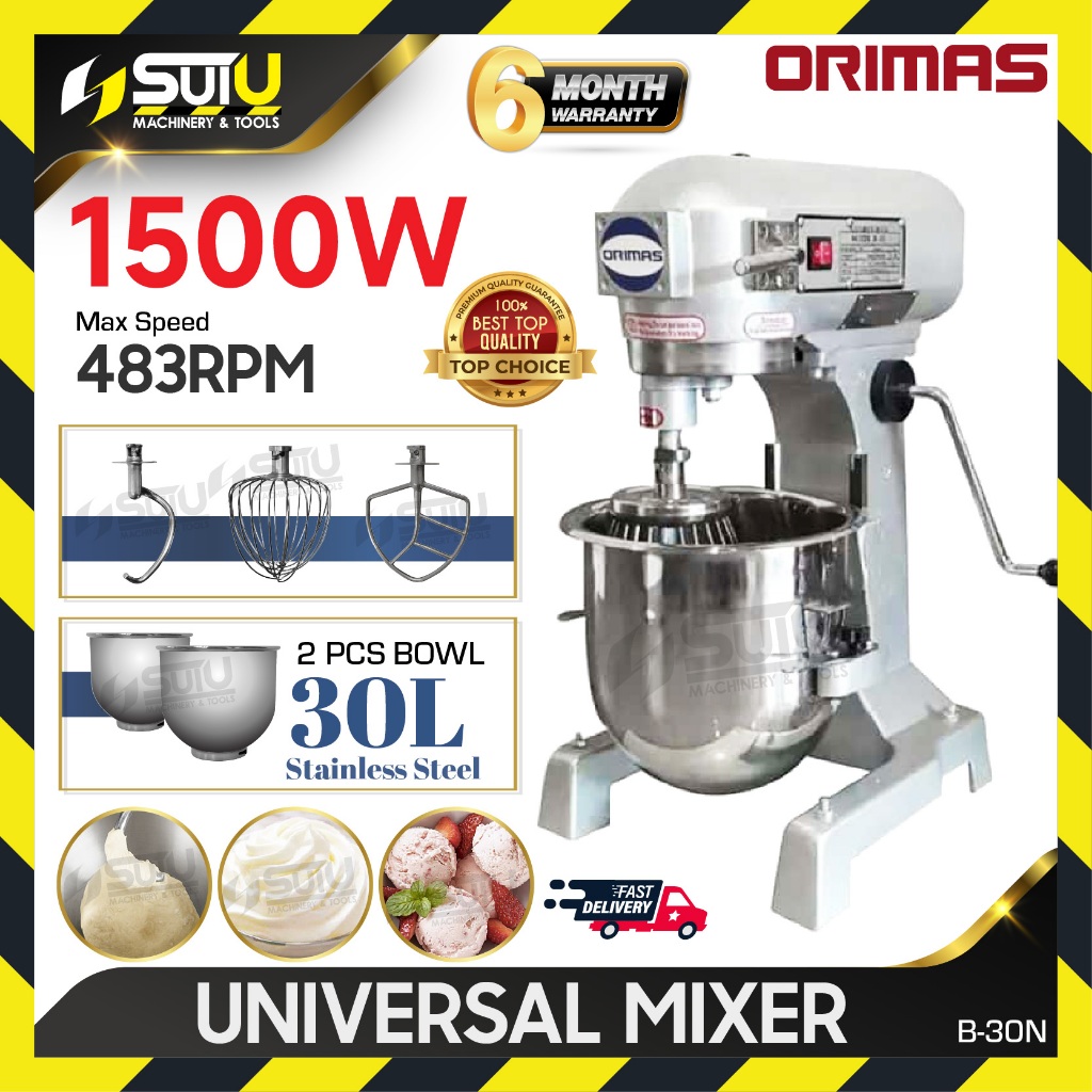 ORIMAS B-30N / B30N / B30 30L Mesin Pengadun / Universal Planetary Food Mixer Machine 1.5kW