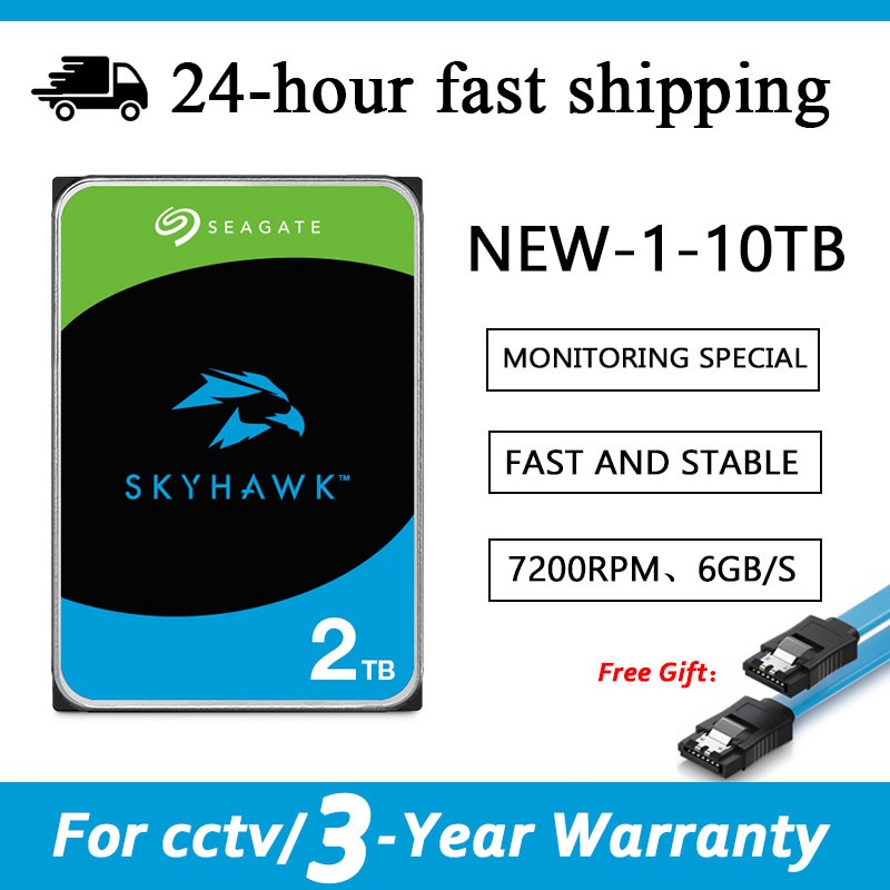 Seagate Skyhawk HDD1TB/2TB/4TB/6TB/8TB/10TB 3.5" CCTV Surveillance Hard Disk SATA 3.0 6Gb/s 7200RPM