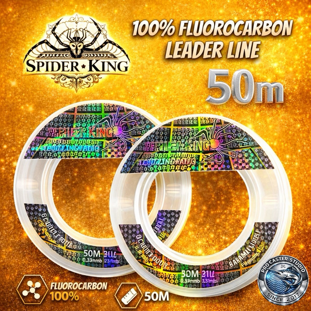 SPIDER KING 100% FLUOROCARBON FISHING LEADER LINE TALI PELAMBUT PANCING HIGH QUALITY