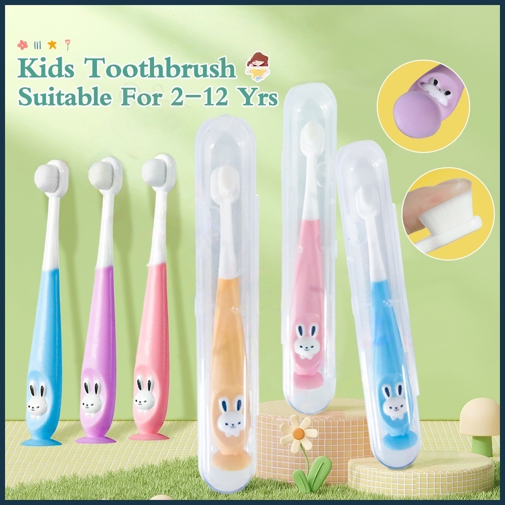 Kids Rabbit Toothbrush with Box – Soft Bristles, 2-12 Years Training Toothbrush | Berus Gigi Kanak