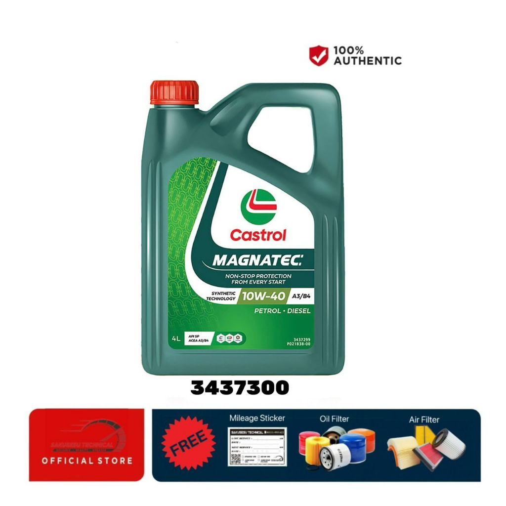 3437300 Castrol Magnatec 10W-40 API SP A3/B4 semi synthetic engine oil (4L) petrol & diesel for Honda, Toyota