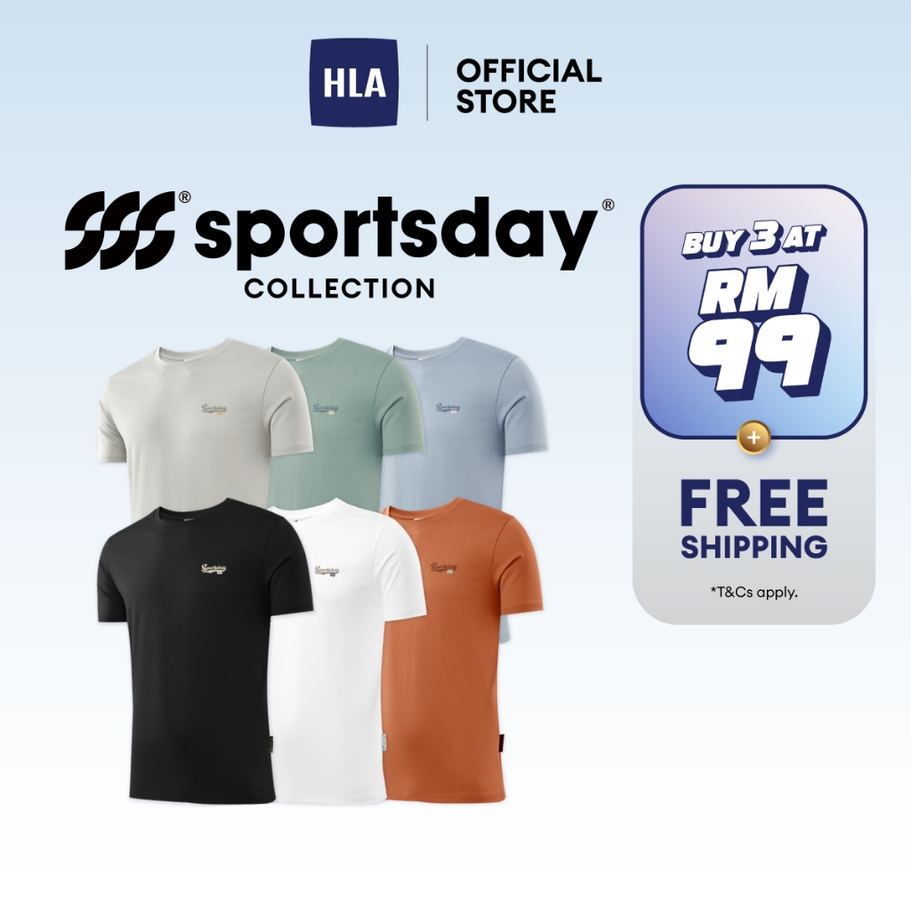 HLA Sportsday Series Sports Cool Feeling Comfortable Short Sleeve T-Shirt Men (6 colors)
