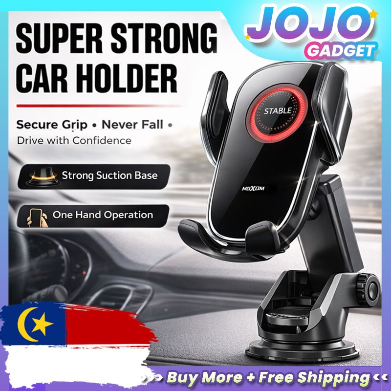Moxom LX-VS804 Dashboard Car Phone Holder Super Strong Suction 360 Rotation Extendable Car Mount Pemegang telefon Kereta