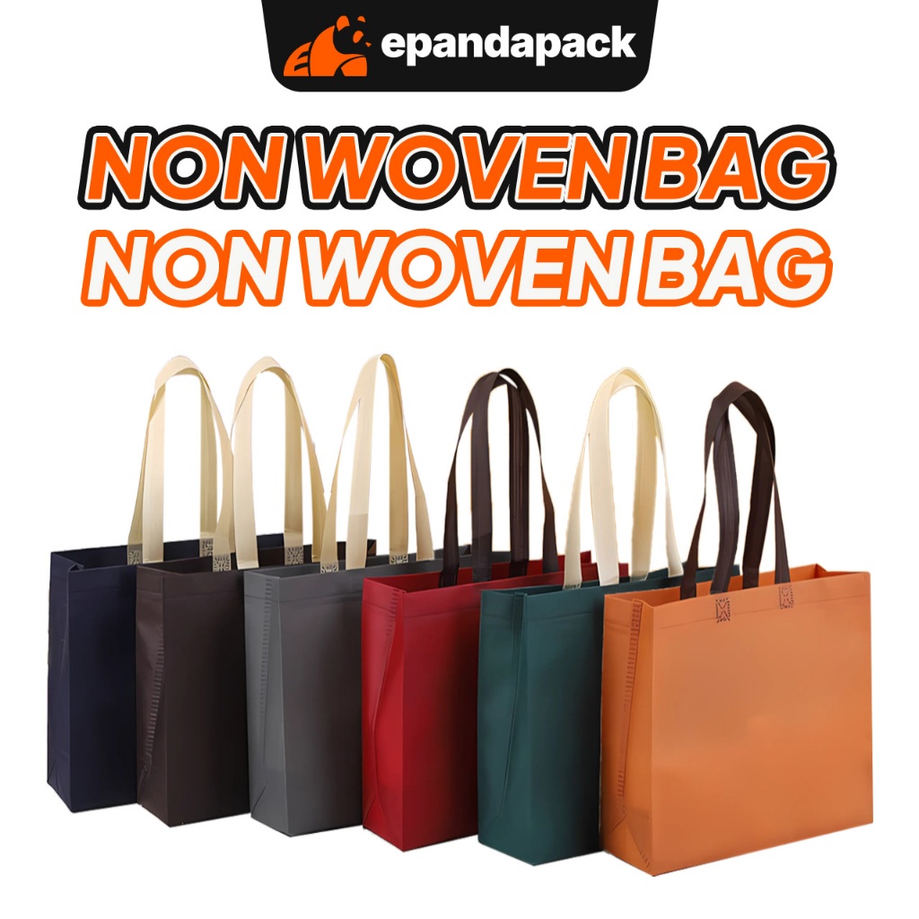 Non Woven Bag Beg Eco Friendly Shopping Tote Reusable Goodie Gift Handle Bag Kitar Semula Bungkusan