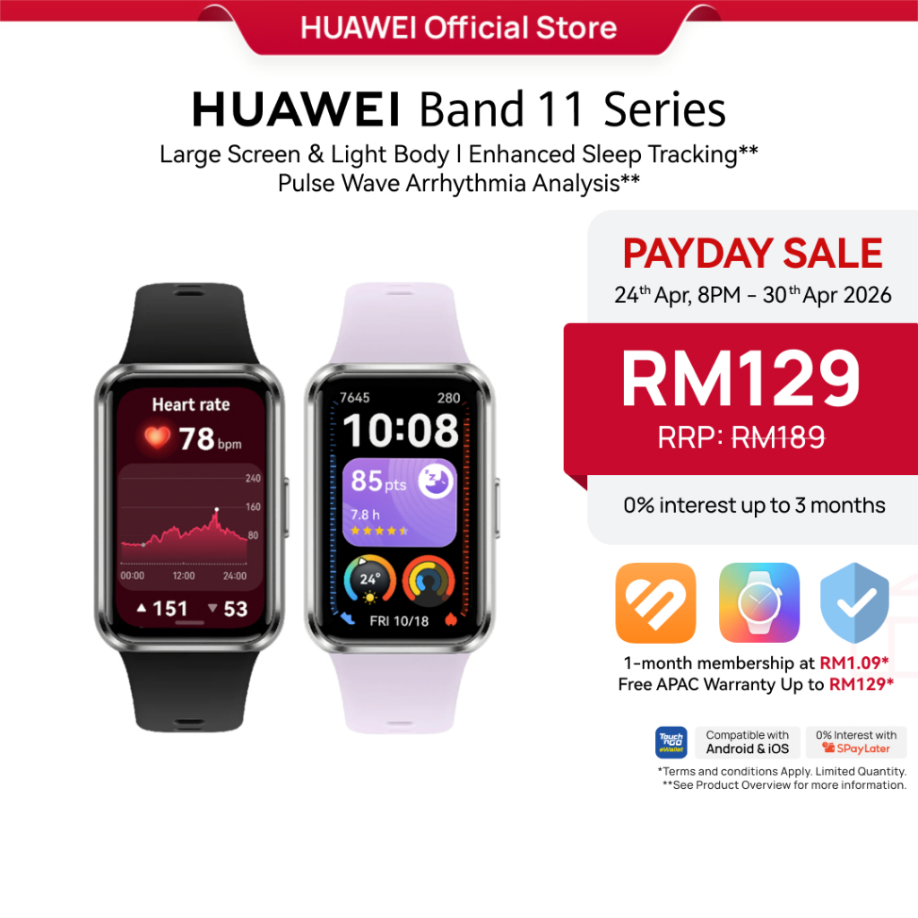 HUAWEI Band 11 Series Smartwatch l Large Display Light Body l TNG l Enhanced Sleep Tracking* l Heart Health Management