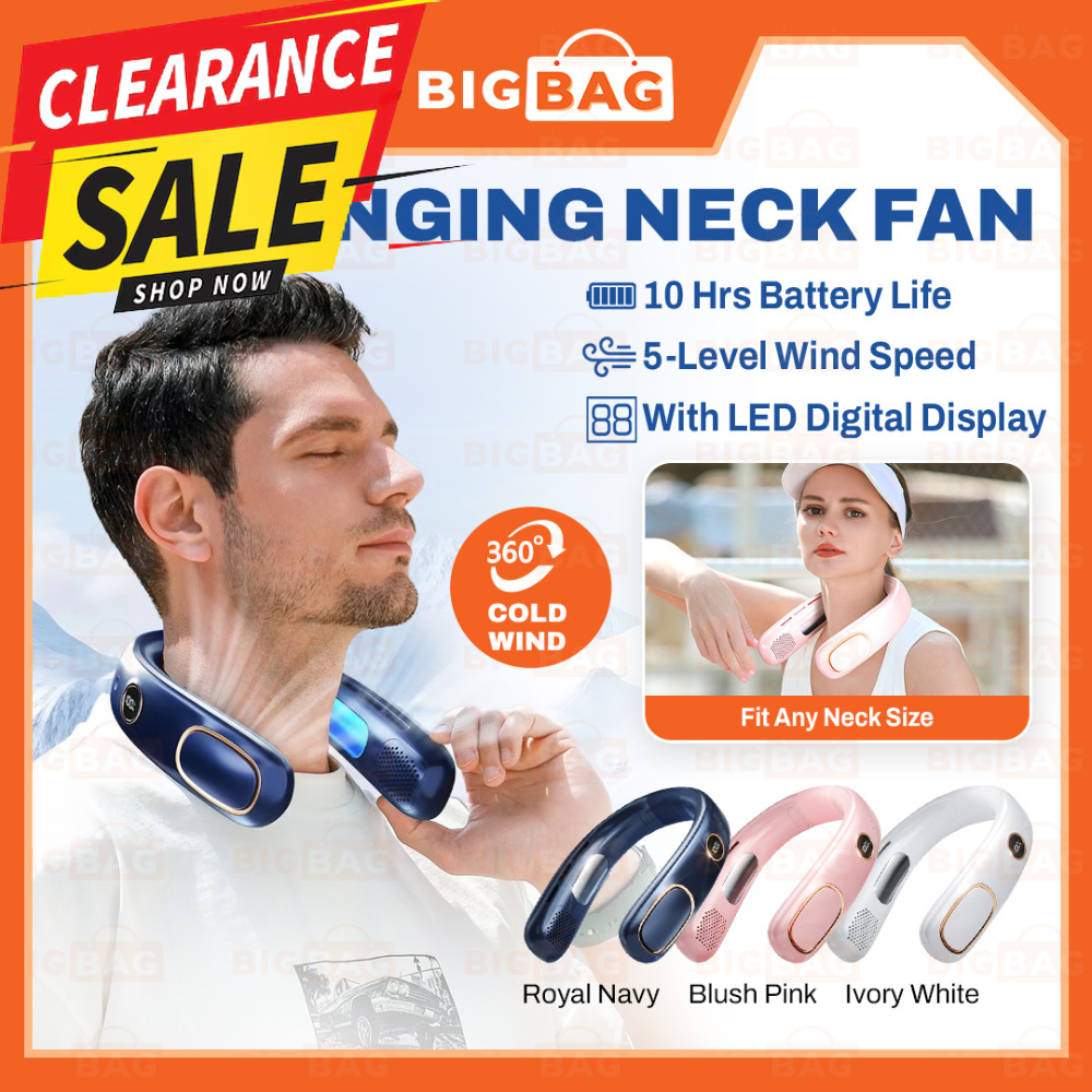 Portable Neck Fan Cooler Bladeless Fan Kipas Leher Gantung Kipas Leher Tahan Lama Kipas Gantung Leher Portable Fan 掛脖 風扇
