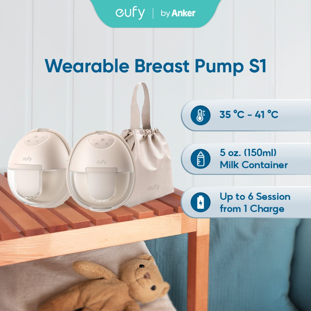 eufy S1 Wearable Breast Pump | HeatFlow™ Technology | Hospital-Grade Suction | Ultra-Quiet | Smart App Control