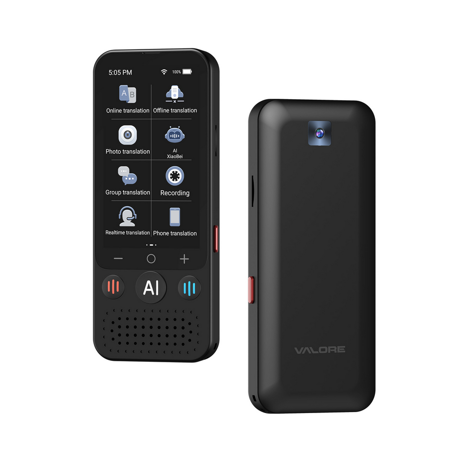 Valore AI-002 Pen 2.5" HD & AI-001 Smart Recorder 3.1" HD AI Translator with Touch Screen Built-in 8gb Memory