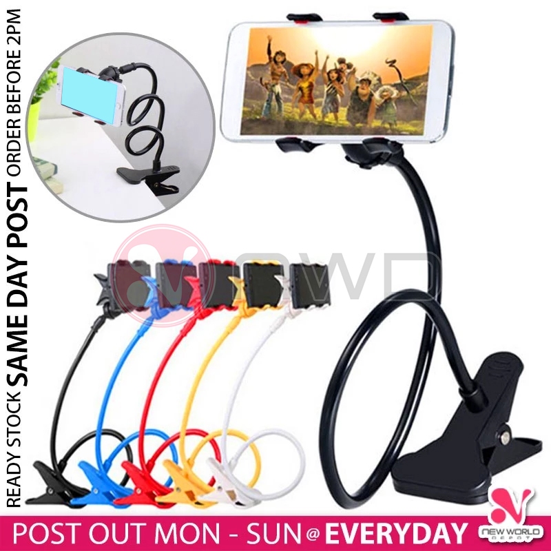 《 ° 》Long Arm Phone Holder Table Bed Clip Lazypod Mobile Stand Pemegang Telefon 懒人手机支架 NWD