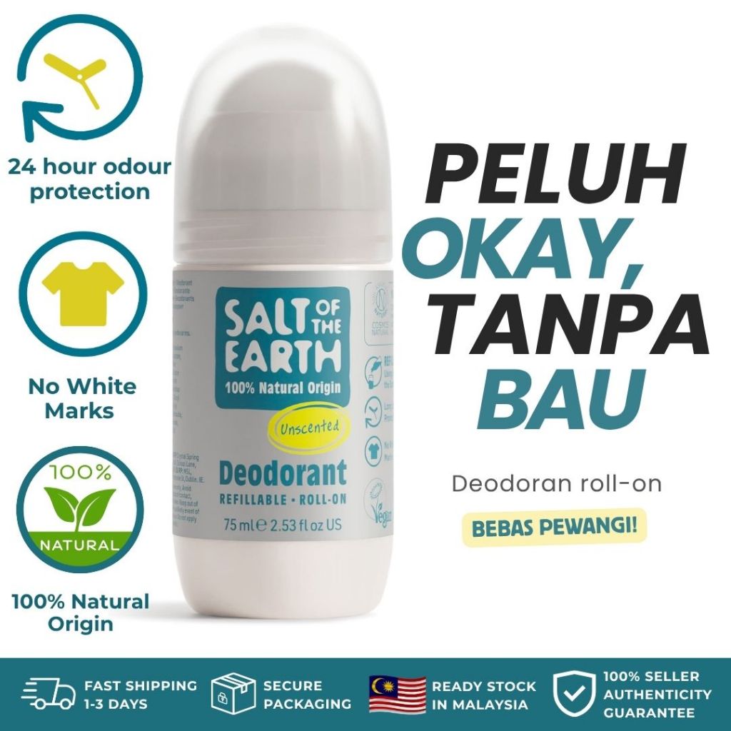 SOTE Unscented Natural Roll On Deodorant 75g | Fragrance Free Sensitive Skin | Aluminum Free | Hypoallergenic | Eczema