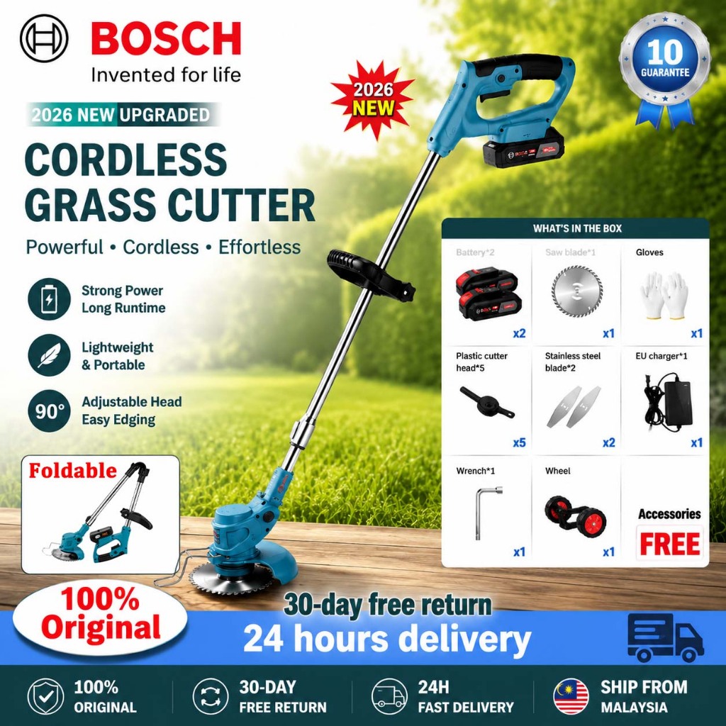 Mesin Rumput Bateri Cordless Portable Electric Grass Cutter Grass Trimmer Lawn Mower Mesin Potong Rumput 割草机