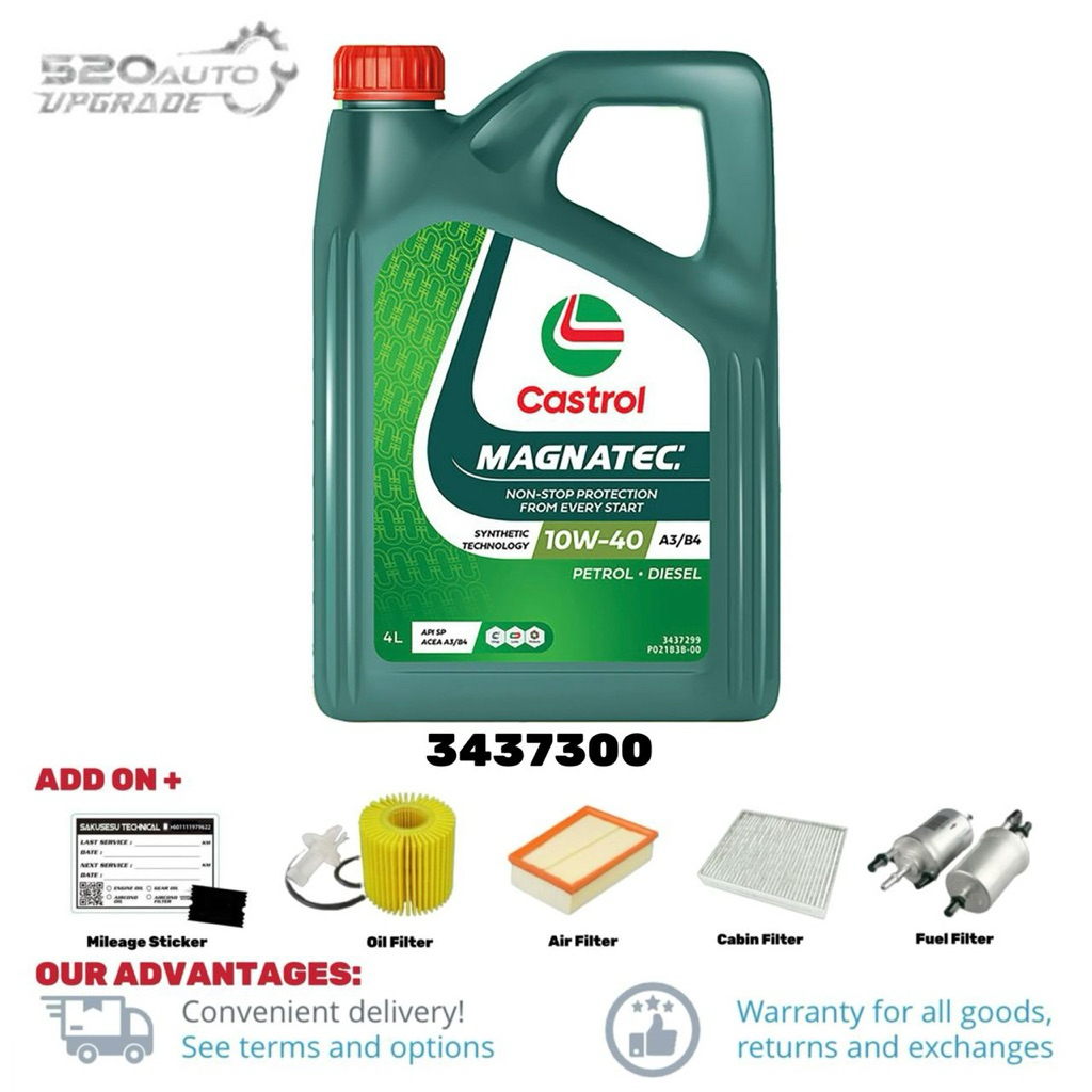 3437300 Castrol Magnatec 10W-40 Semi Synthetic Engine Oil (4L) for Petrol Vehicles