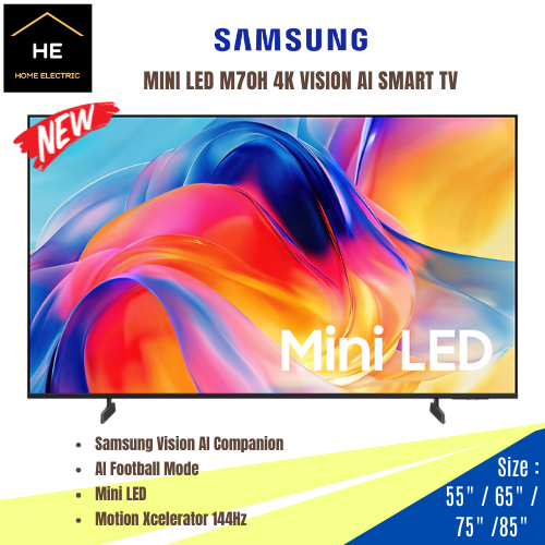 *𝐍𝐄𝐖 𝟐𝟎𝟐𝟔* Samsung 55" / 65" / 75" / 85" INCH MINI LED M70H 4K VISION AI SMART TV / TELEVISYEN