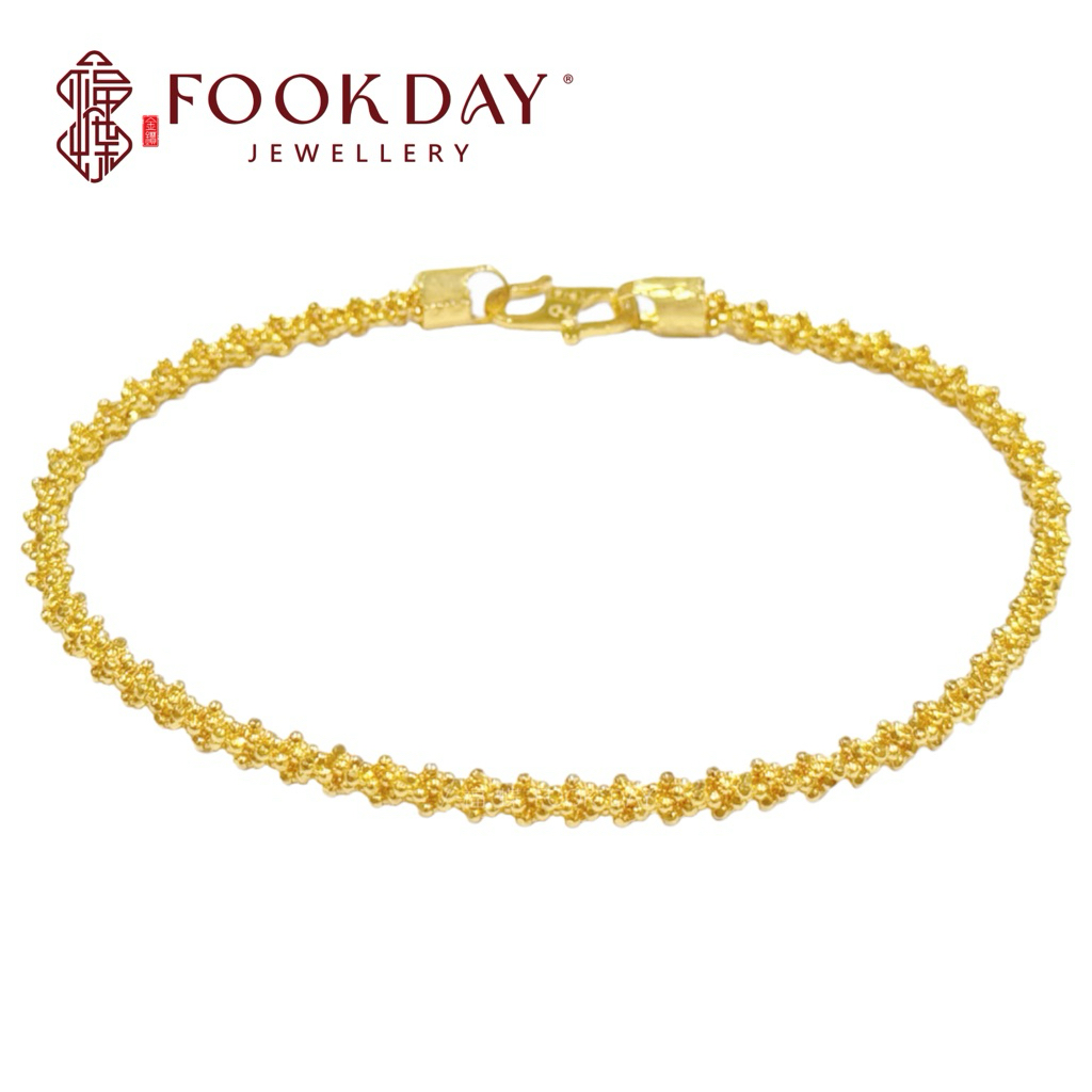 FOOKDAY 916 黄金满天星玉米手链 Gold 916 Gypsophlia Corn Bracelet Emas 916 Rantai Tangan Jagung Gypsophila Bajet Hadiah