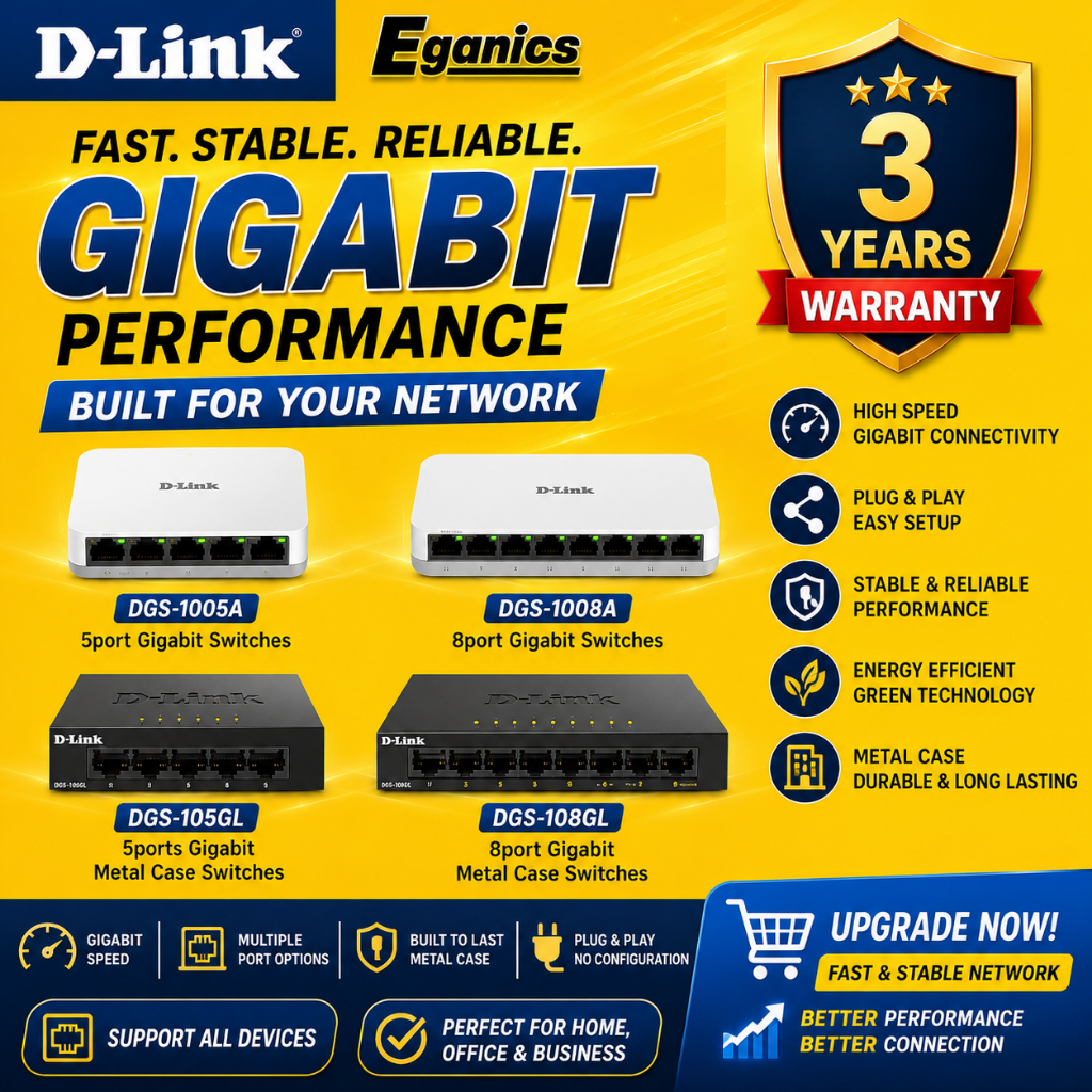 D-Link 8/5 port gigabit network unmanaged Desktop switches | Metal Case | DGS-1005A/DGS-1008A/DGS-105GL/DGS-108GL