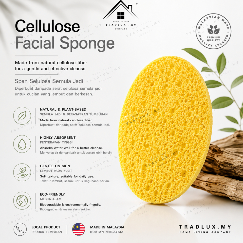 Tradlux Puff Cleansing Sponge Washing Face Sponge Wet Sponge Facial Care (LOCAL PRODUCT)