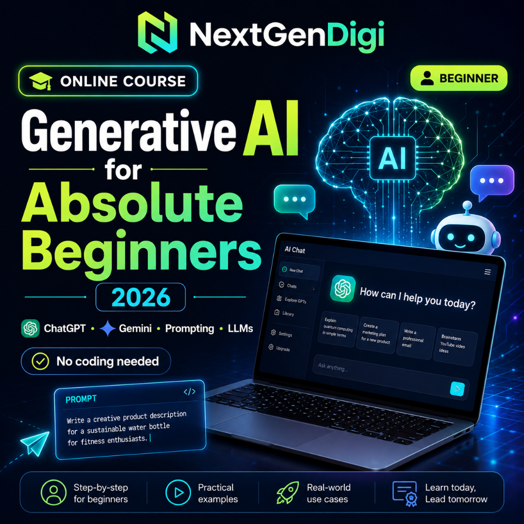 (Course) Generative AI for Absolute Beginners 2026 | ChatGPT, Gemini, Prompting