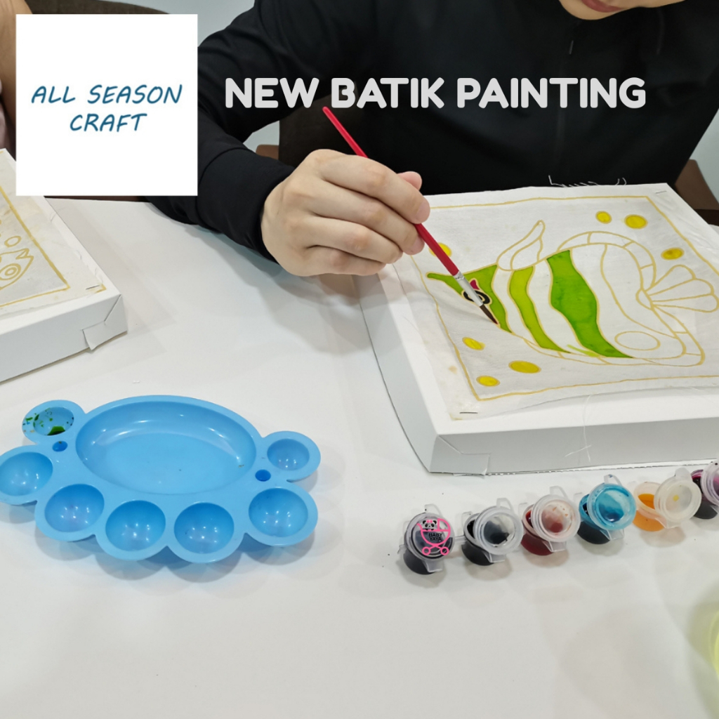 Kids New Batik Painting DIY Art Craft Malaysian Batik Canvas With and Without Colouring Kit & Nylon Paint Brush