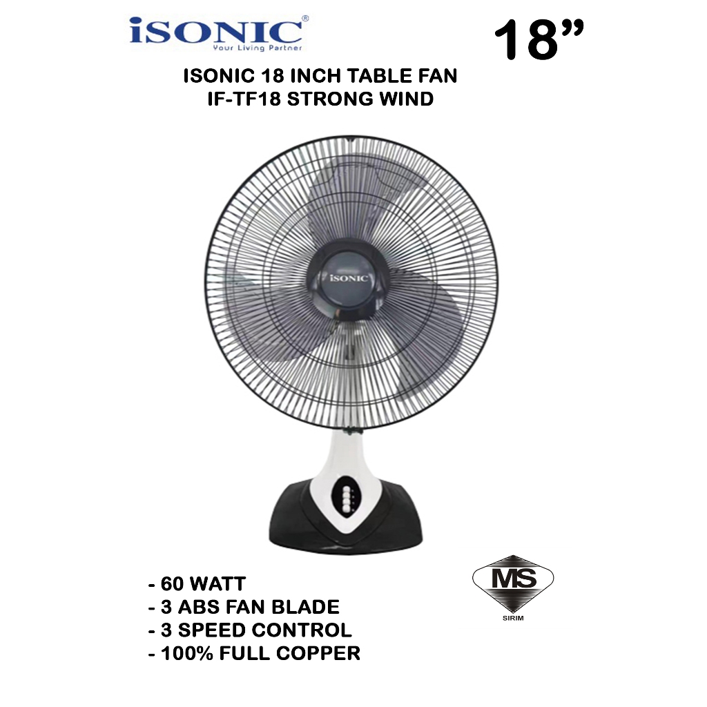 ISONIC Table Fan 18” IF-TF18 | TABLE FAN 18” | KIPAS MEJAk
