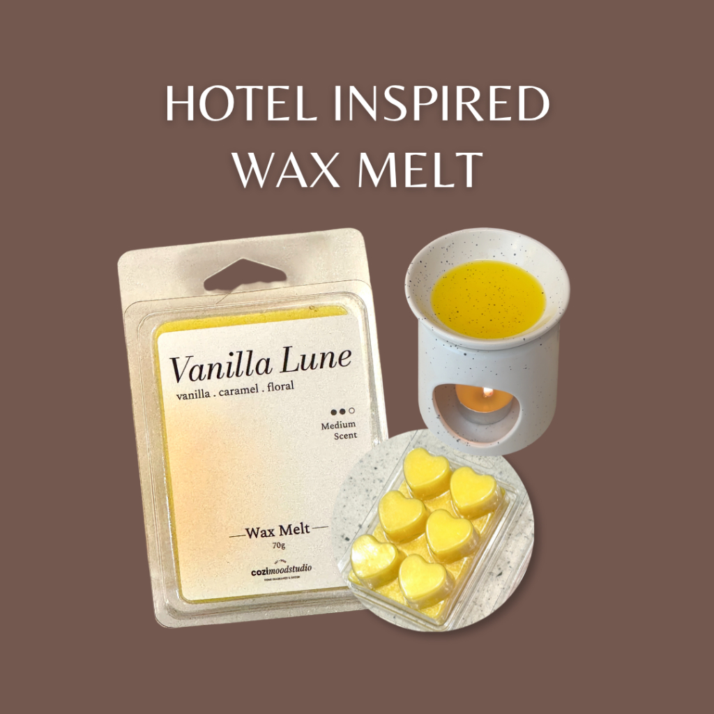 INS Hotel Inspired Wax Melt Vanilla Lune Handcrafted Candle Artisan Lilin Wangi Cozi Mood Studio 70g Handcrafted