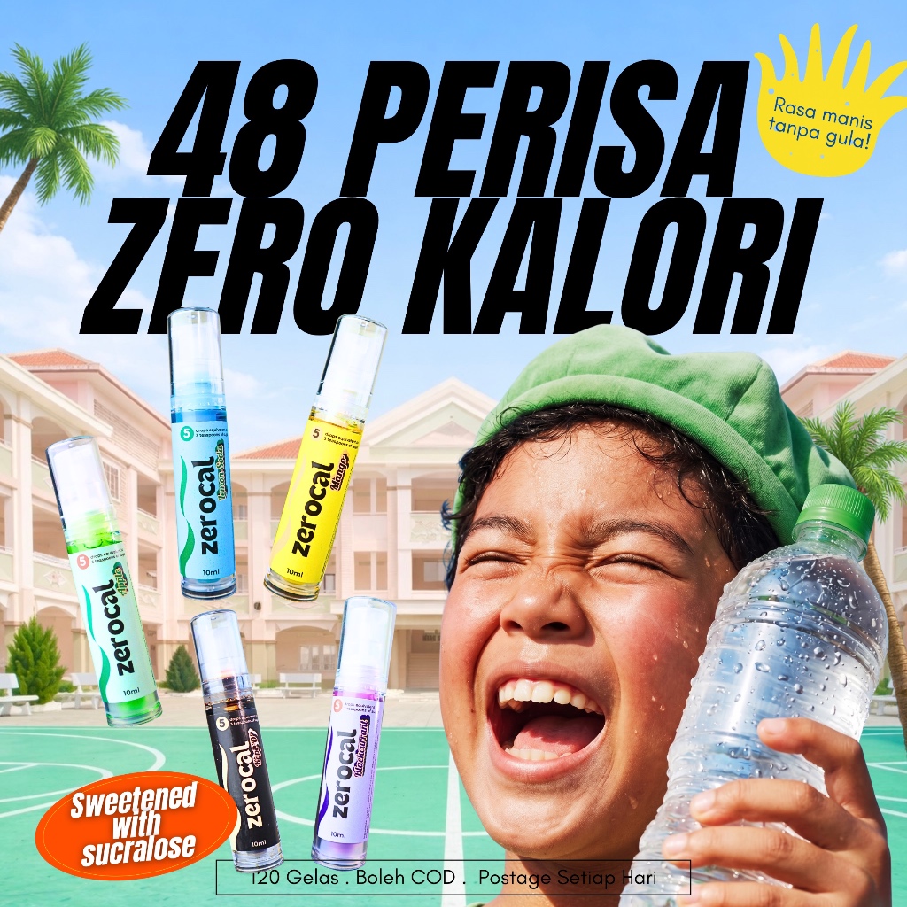 [48 PERISA BARU] ZeroCal Sweetener With Flavor - Pengganti Gula Berperisa Buah Tiada Kalori