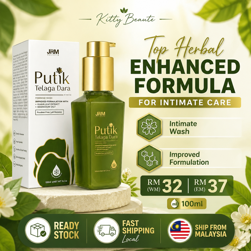 JRM Putik Telaga Dara 100ml Feminine Wash Guava Leaf JRM Holistik Pembersih Wanita Sireh Tea Tree