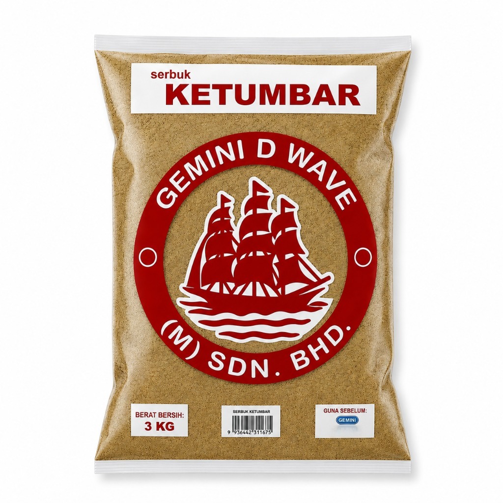 GEMINI CORIANDER POWDER 3Kg/Serbuk Ketumbar 3Kg/Regular/Quality/Rempah Asli/Aroma Wangi