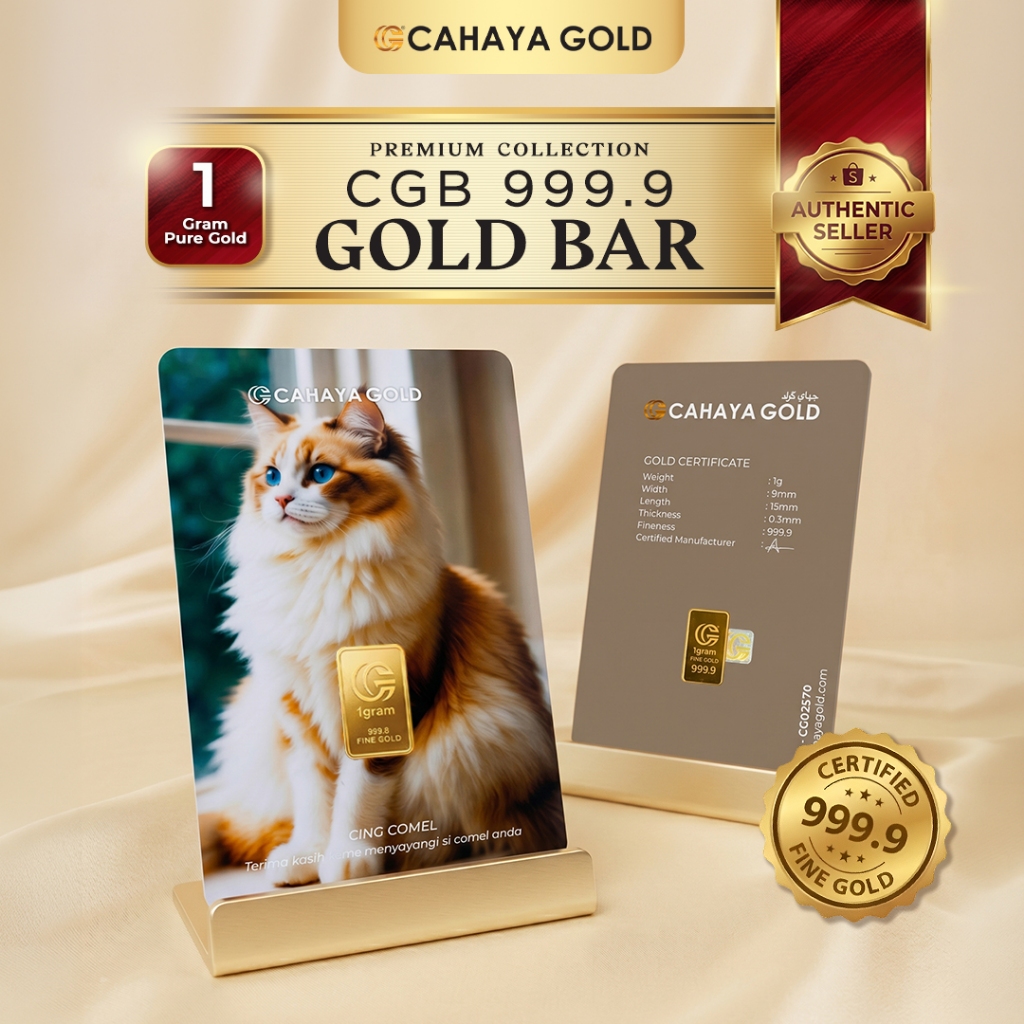 CAHAYA GOLD 999.9 Gold Bar 1G Cat Kucing Comel Hadiah Birthday Aniversary&hellip;