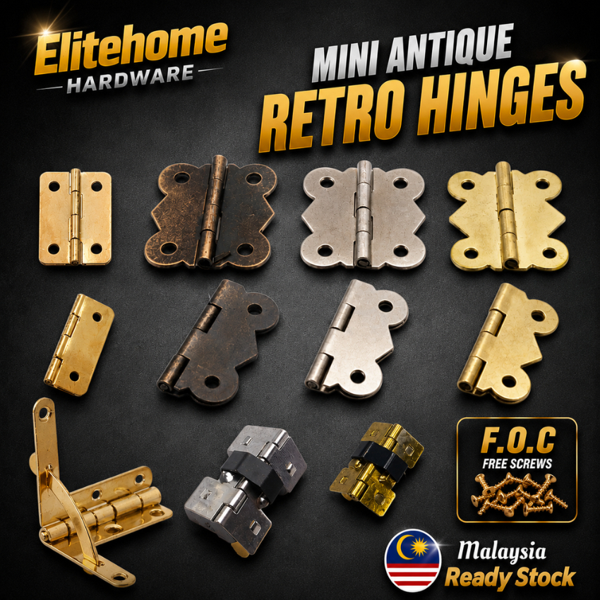BEST SELLERElitehome Mini Retro Hinges Antique Gold Jewelry Box Hinges with Screws Jewelry Chest Box