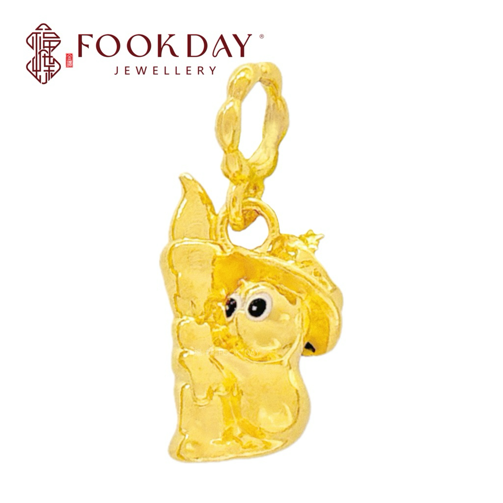 FOOKDAY 916 5D 黄金蜡烛星星人吊坠 Gold 916 Twinkle Twinkle Pendant Emas 916 Loket Twinkle Twinkle Bajet Hadiah