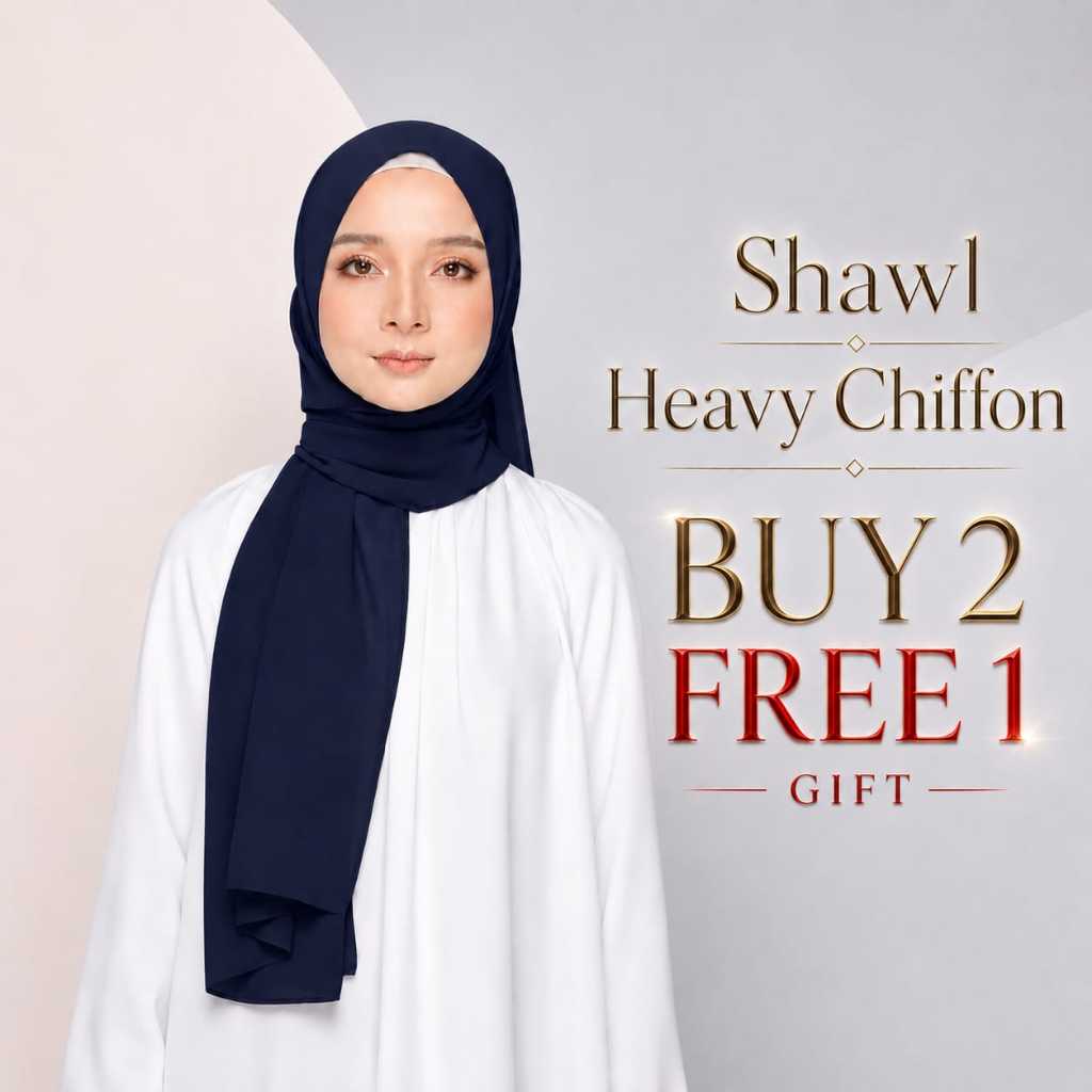 Shawl CHIFFON KEKNIS 1.8m | Buy 2 Get 1 Free Gift | Shawlkeknis / Shawl every day for Women | Raya Special | Raya 2026