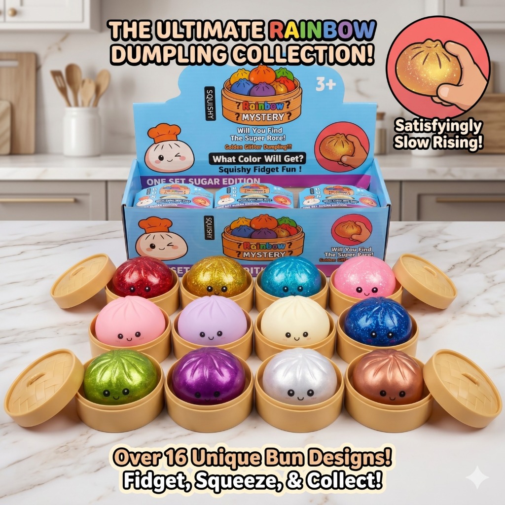 8.5cm Mainan Squishy Colorful Dumpling Squishy Unicorn Blind Box Squeeze Toys With Steamed Bun Fidget Stress Relief Toy
