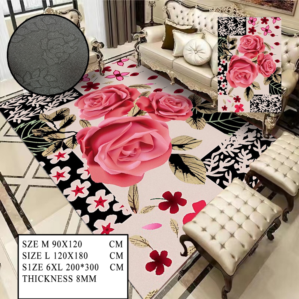 ListonX Luxury Persian Carpet | Anti-Slip Velvet Area Rug | Soft, Machine Washable & Easy-Clean Carpet for Living Room