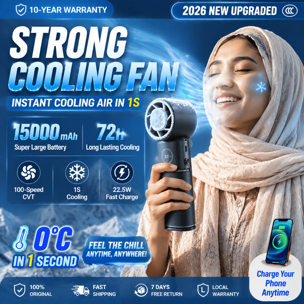 -20°C[WP]2026 kipas angin kipas angin sejuk Ultra AI Portable Handheld fan cooling 15000mAh 3C powerbank Turbo fan kipas