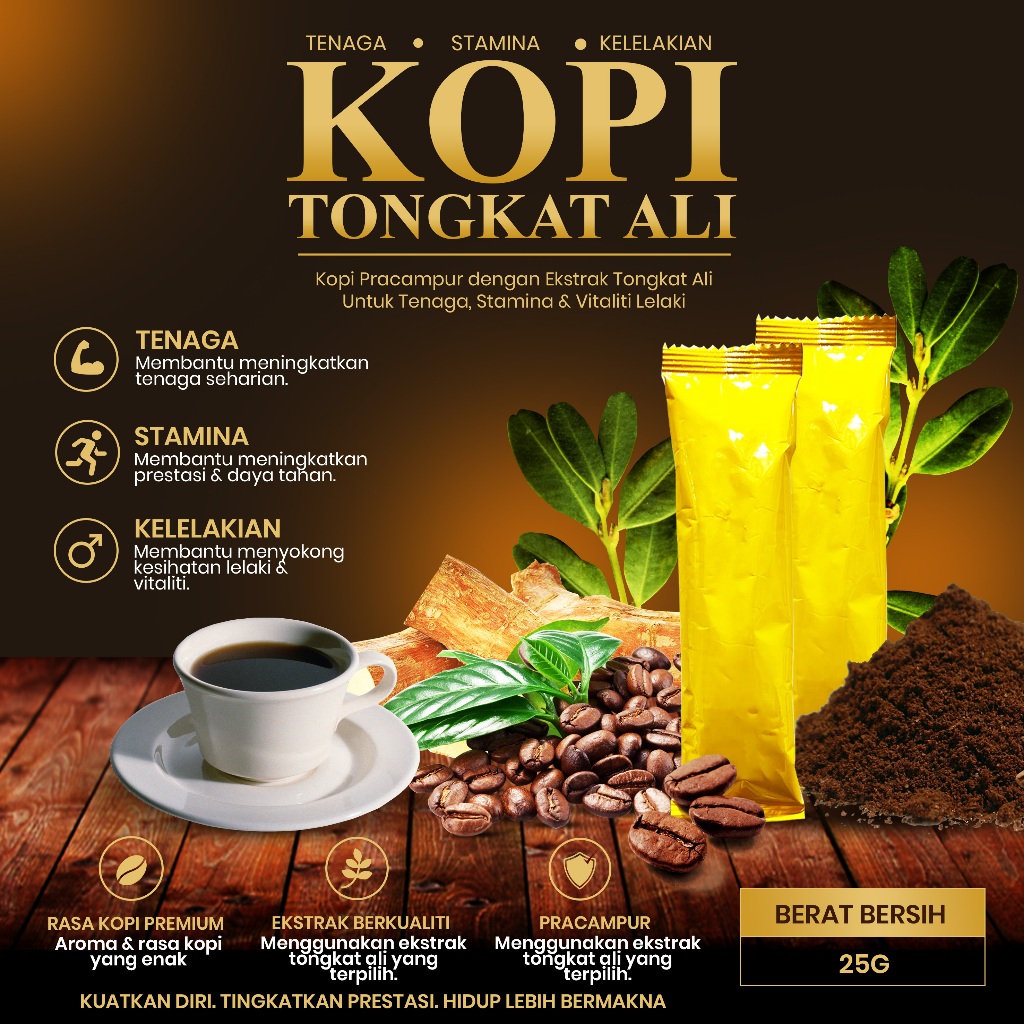 KOPI TONGKAT ALI KOPI PRACAMPUR DENGAN EKSTRAK TONGKAT ALI