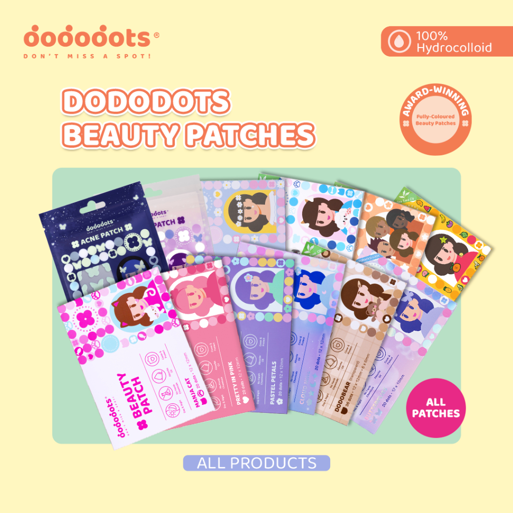 [1 JUL: B4F3] Dododots Pimple Patches - ALL | Asia's No.1 Clinical-Grade Hydrocolloid Acne Patch w/wo Tea Tree Oil