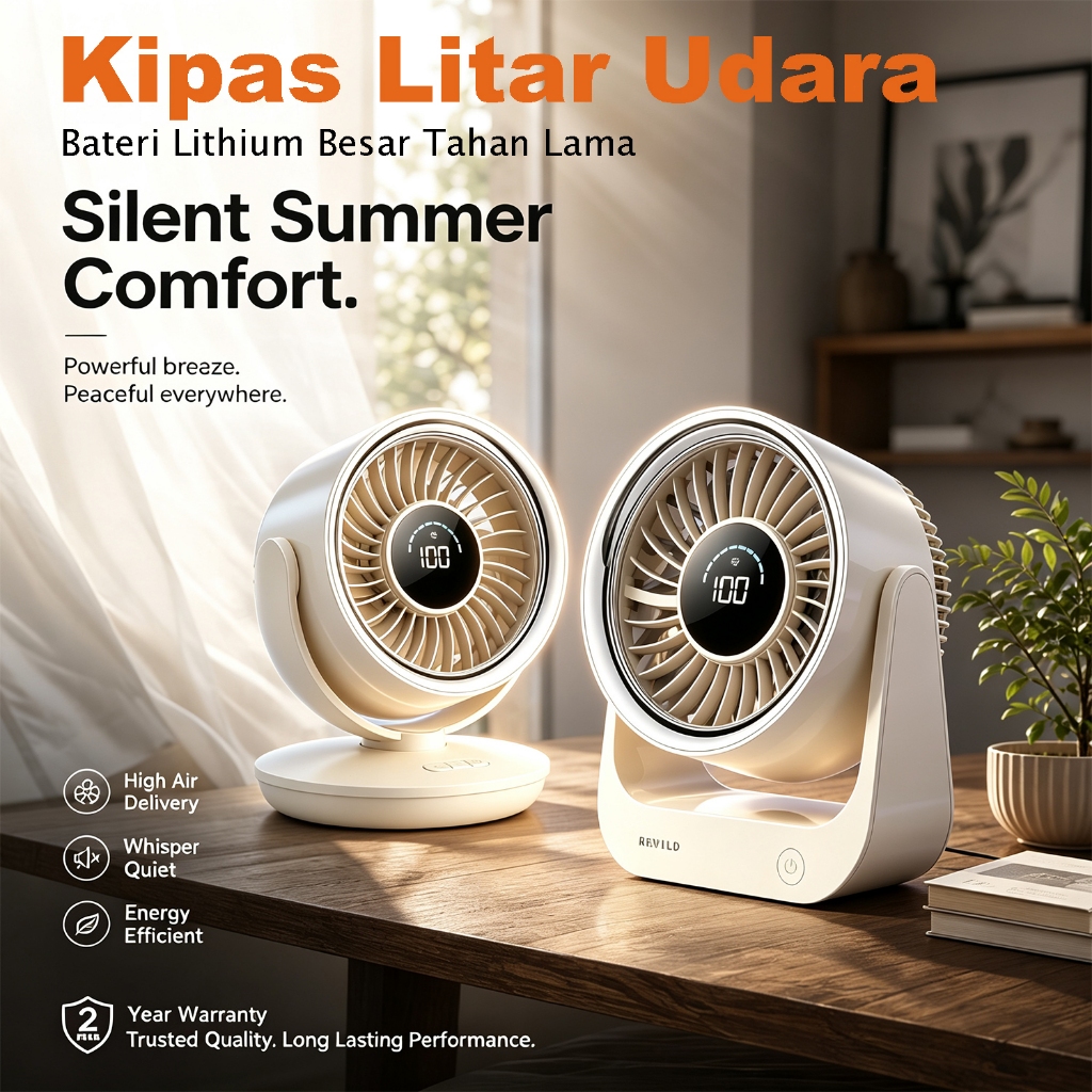 New Kipas LED Display Mini Fan Kipas Small Cooling Handy Desk Home Office Table Battery USB Rechargeable Portable小风扇