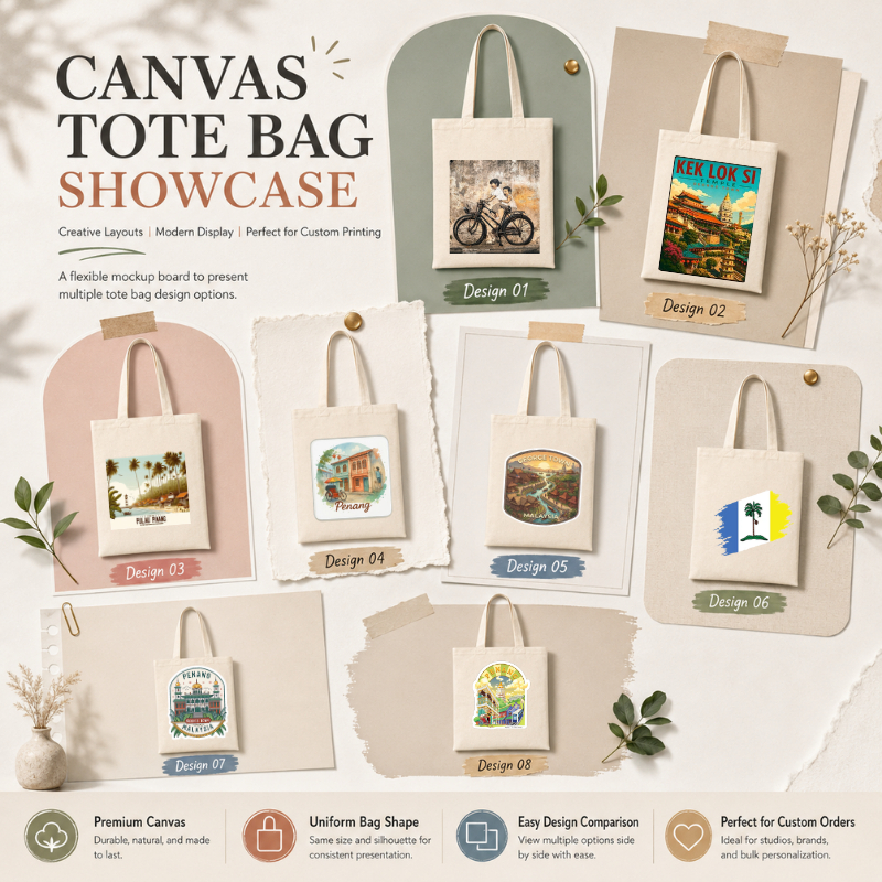 PULAU PINANG SERIES Limited Edition Canvas Tote Bag – Extra Spacious & Durable 2026