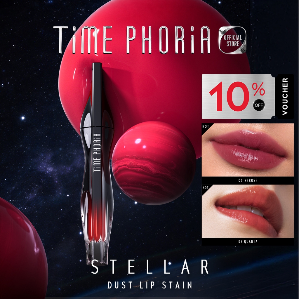 TIMEPHORIA - Stellar Dust Lip Stain Lipmatte Liptint Waterproof Highly Pigmented 12H Longlasting Lipgloss Lipstick