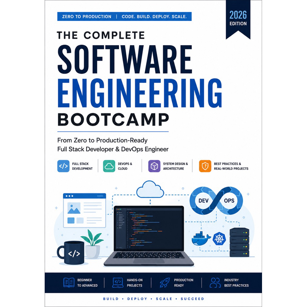 The Complete Software Engineering Bootcamp 2026 | Full Stack Developer + DevOps Engineer | eBook PDF 700+ Pages