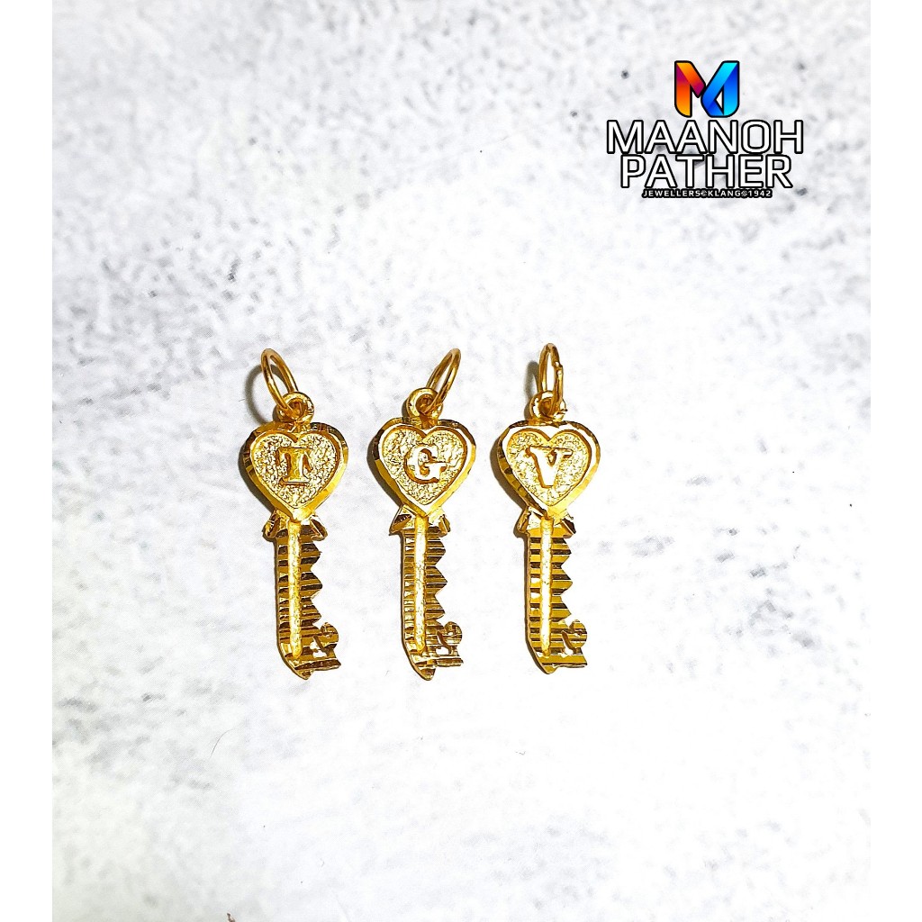 1.50GM-916 ALPHABET 21ST KEY PENDANT-916 PENDANT-916 INDIAN ALPHABET 21ST KEY PENDANT-916 GOLD ALPHABET 21ST KEY PENDANT