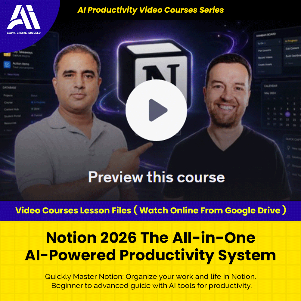Learn Ai Courses - Notion 2026 The All-in-One AI-Powered Productivity System | Ai Productivity Video Lesson