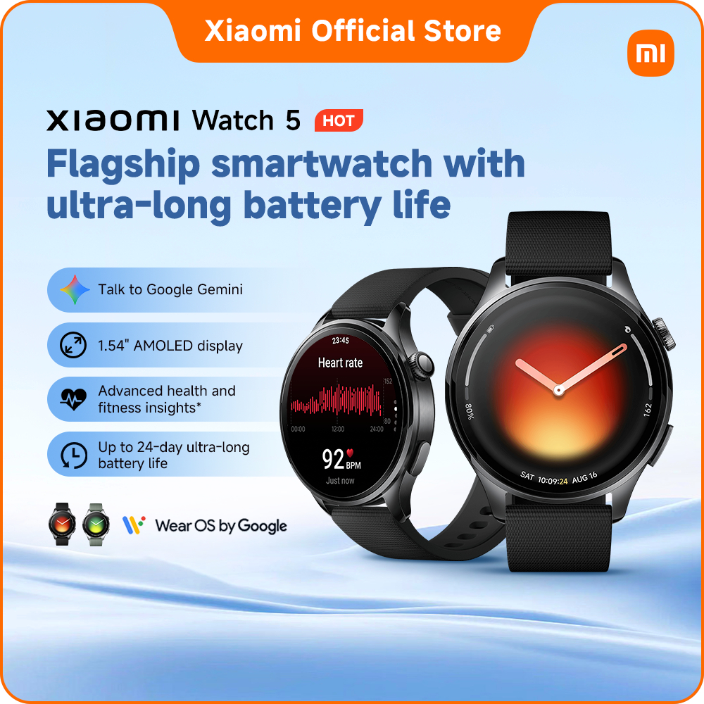 NEW - Xiaomi Watch 5 | 1.54'' large display, Precision gesture controls, 6 days battery life,Google Gemini on your wrist