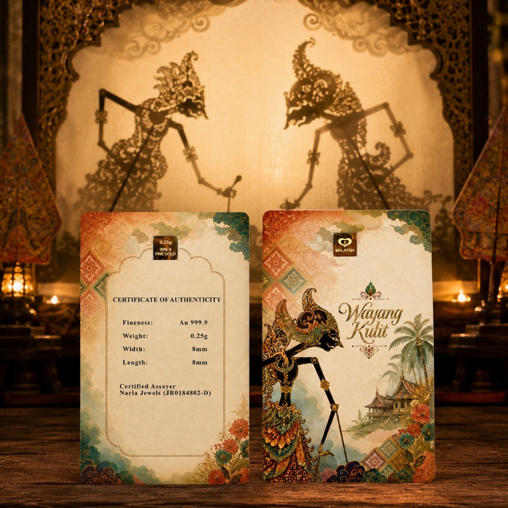 Naria 999.9/24K Gold Bar 0.25gm Wayang Kulit Design Limited Edition Emas Tulen&hellip;