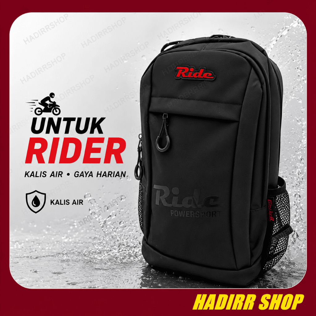 Kalis Air beg galas Motosikal (M) Saiz Waterproof Motorcycle Riding Bike Men Pu Leather Fashion Adventure Reflective