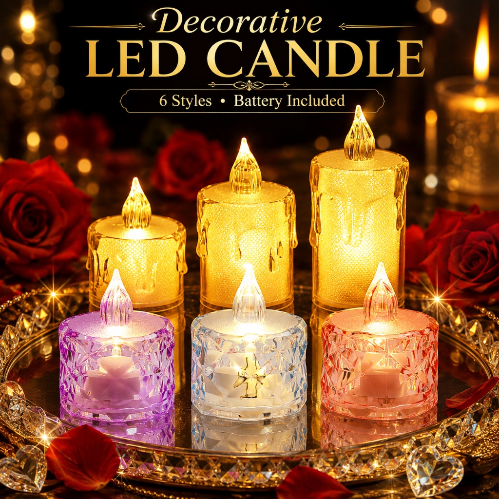Led Candles Light Flameless Candle Plastic Pillar Flickering Candle Night Light Home Party Ramadan Wedding Xmas Decor