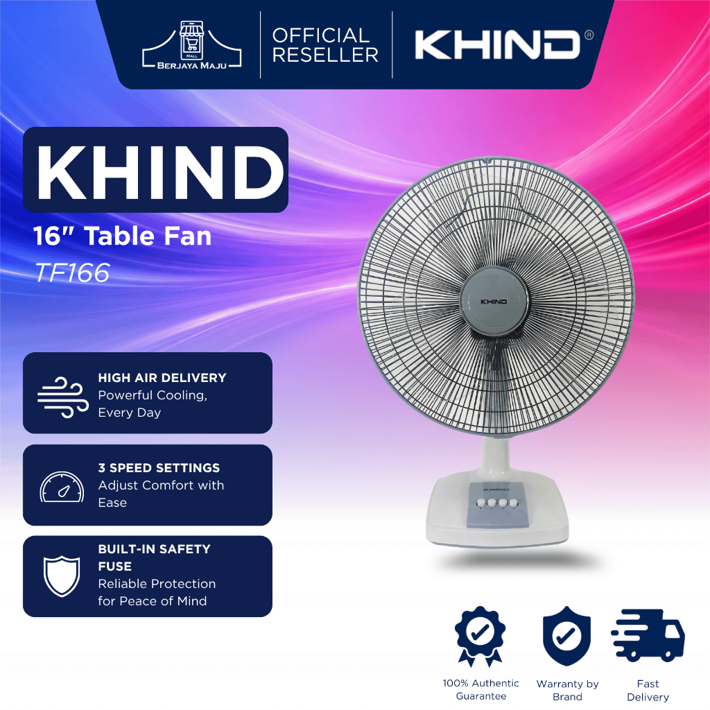Khind 16" Table Fan TF166 | table fan desk fan oscillating fan home cooling portable fan | kipas meja kipas penyejuk