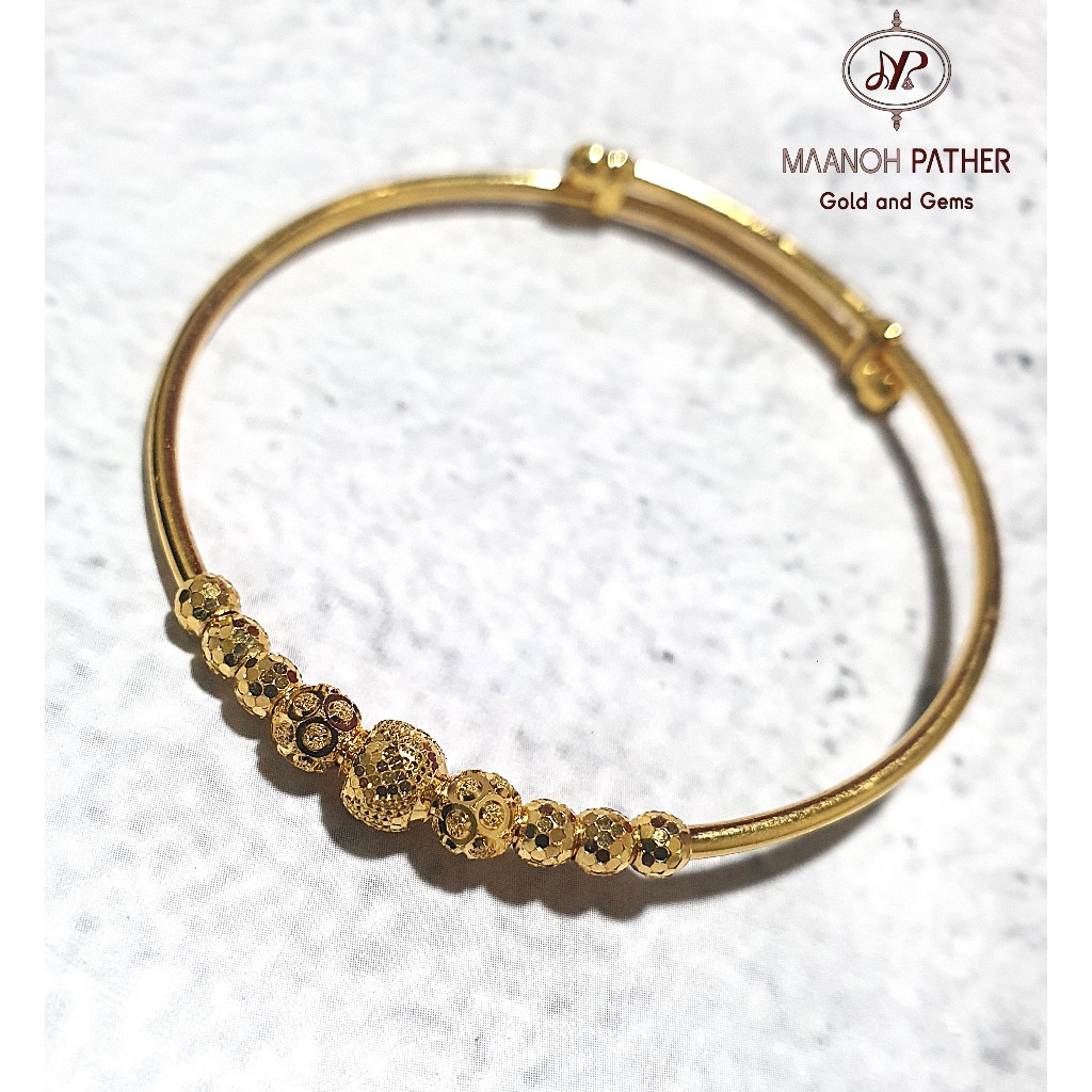 4.49GM-916 GOLD BABY BANGLE-916 FANCY BALL BANGLE-916 INDIAN BABY BANGLE-916 KIDS BALL BANGLE-916-KIDS ADJUSTABLE VALAYA