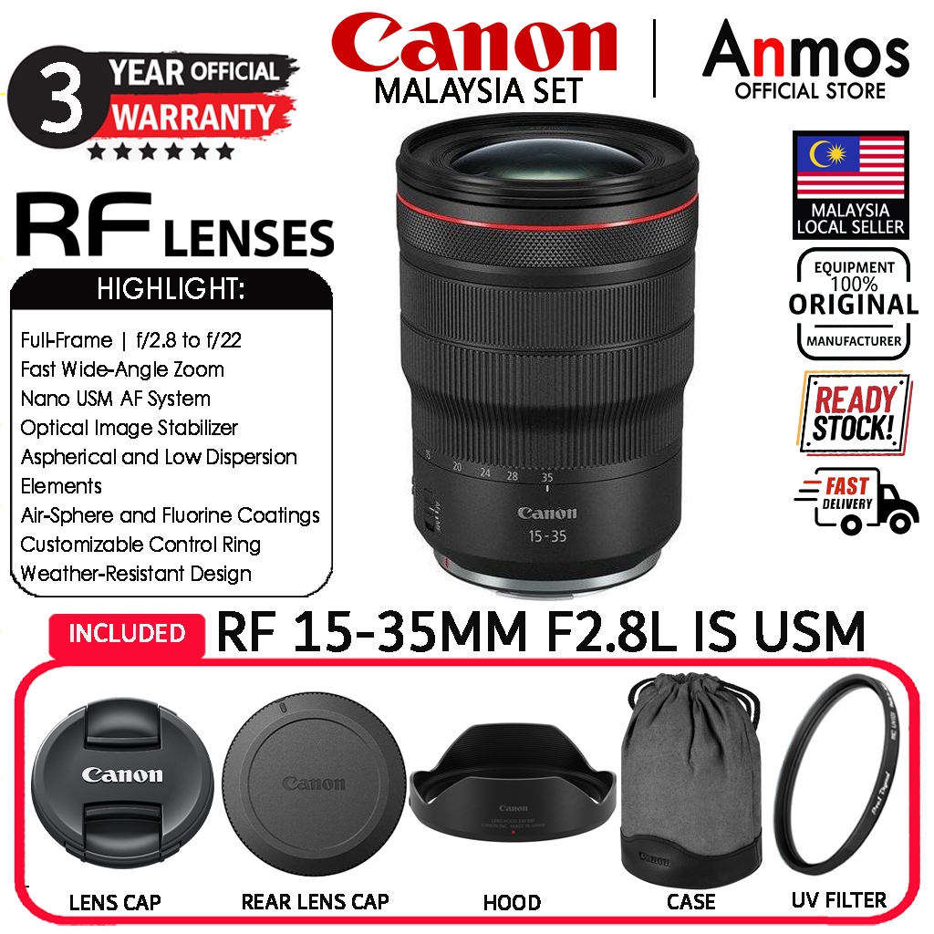 CANON RF 15-35MM F/2.8 L IS USM LENS ( CANON MALAYSIA 3 YEARS WARRANTY)